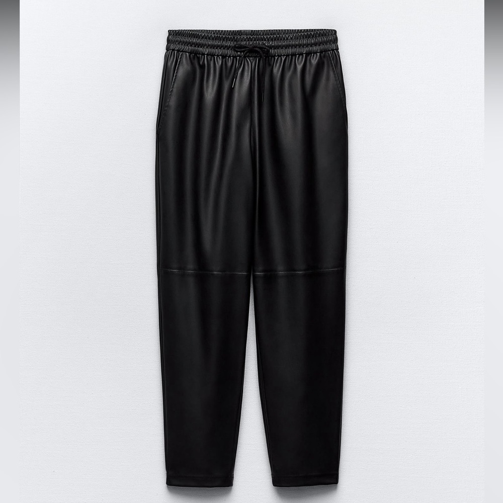 Zara Faux Leather Joggers